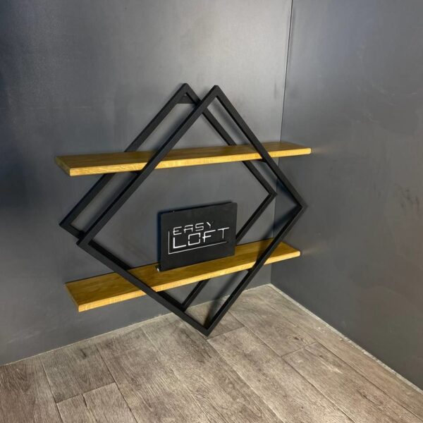 Полка в стиле Лофт из массива дуба Б-008