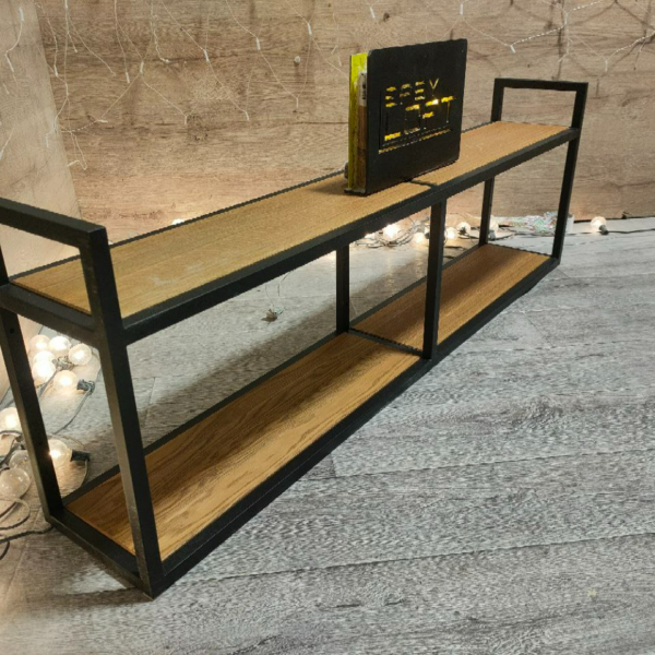 Полка в стиле Лофт из массива дуба Б-010