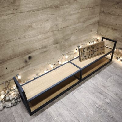 Полка в стиле Лофт из массива дуба Б-014
