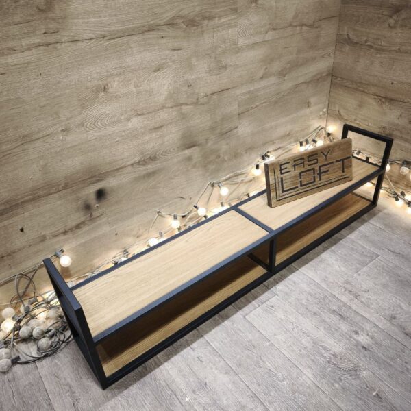 Полка в стиле Лофт из массива дуба Б-014