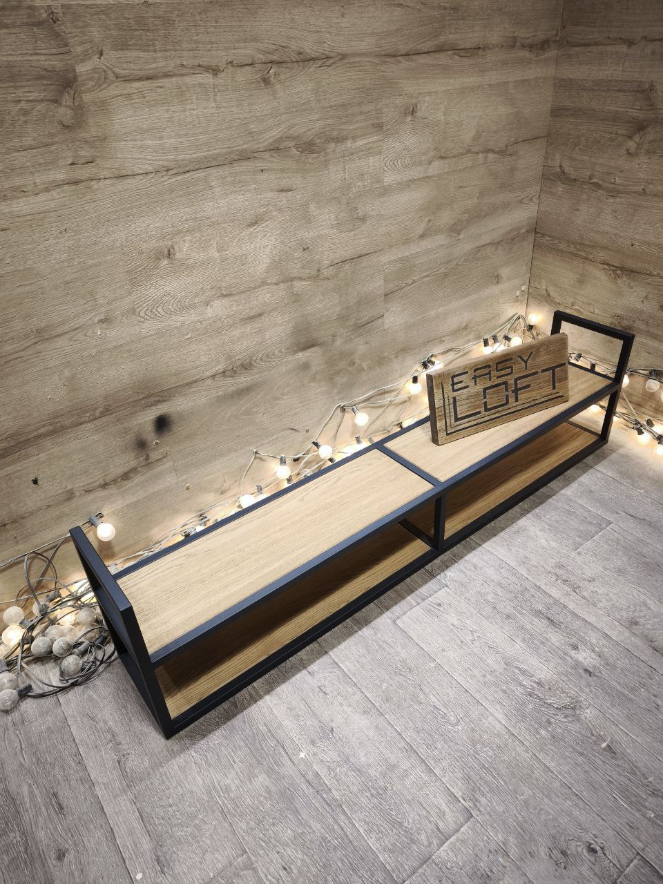 Полка в стиле Лофт из массива дуба Б-014