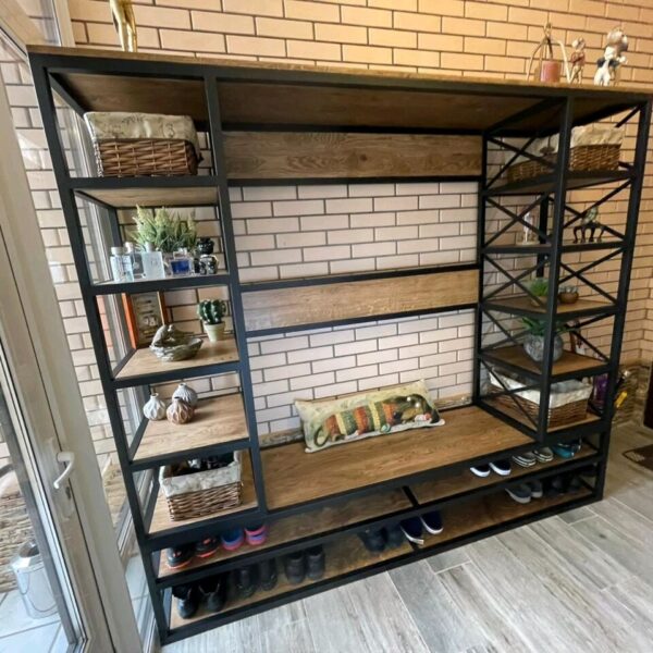 Прихожая в стиле Лофт из массива дуба П-019