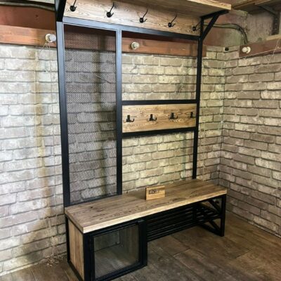 Прихожая в стиле Лофт из массива дуба П-026