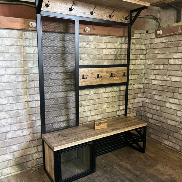 Прихожая в стиле Лофт из массива дуба П-026