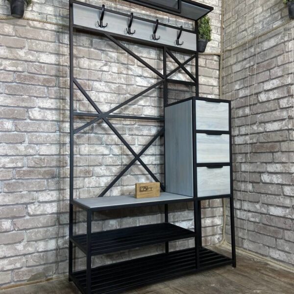 Прихожая в стиле Лофт из массива дуба П-041