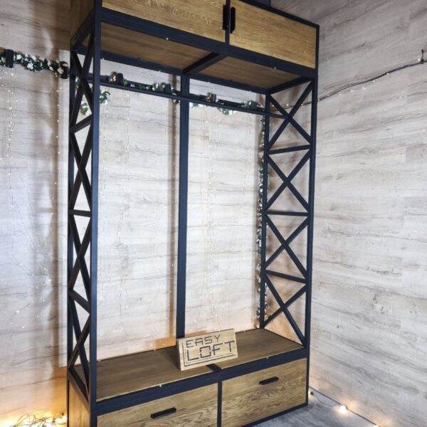 Прихожая в стиле Лофт из массива дуба П-059