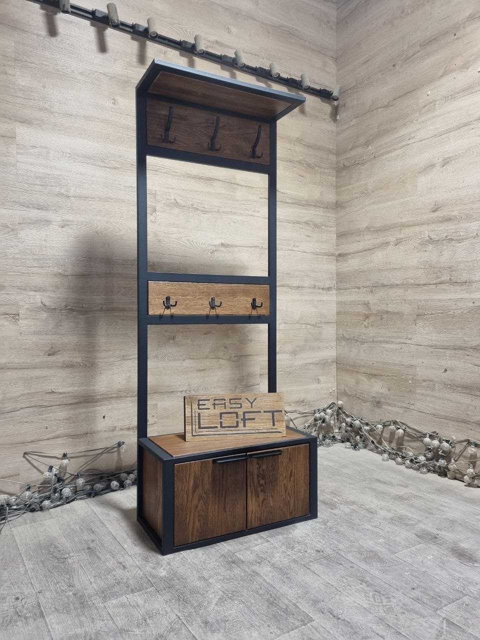 Прихожая в стиле Лофт из массива дуба П-069