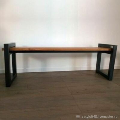 Скамья в стиле Лофт из массива дуба М-007