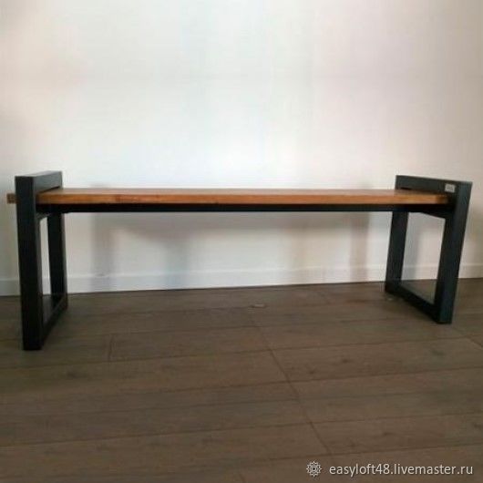 Скамья в стиле Лофт из массива дуба М-007