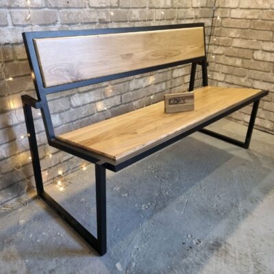 Скамья в стиле Лофт из массива дуба М-010