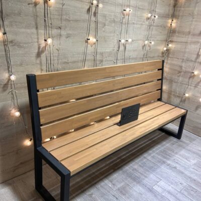 Скамья в стиле Лофт из массива дуба М-014