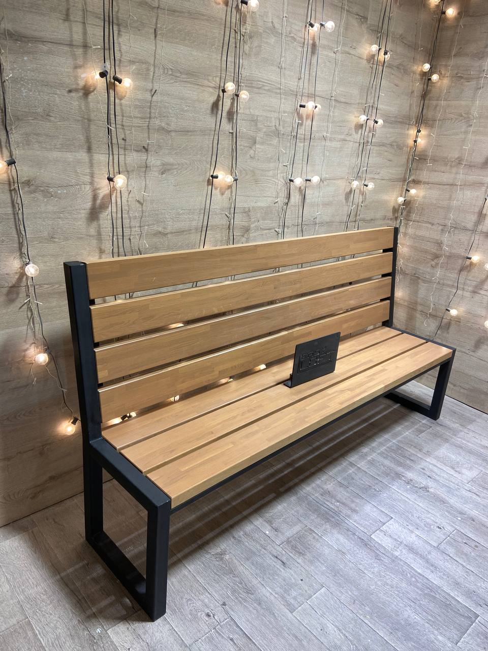 Скамья в стиле Лофт из массива дуба М-014