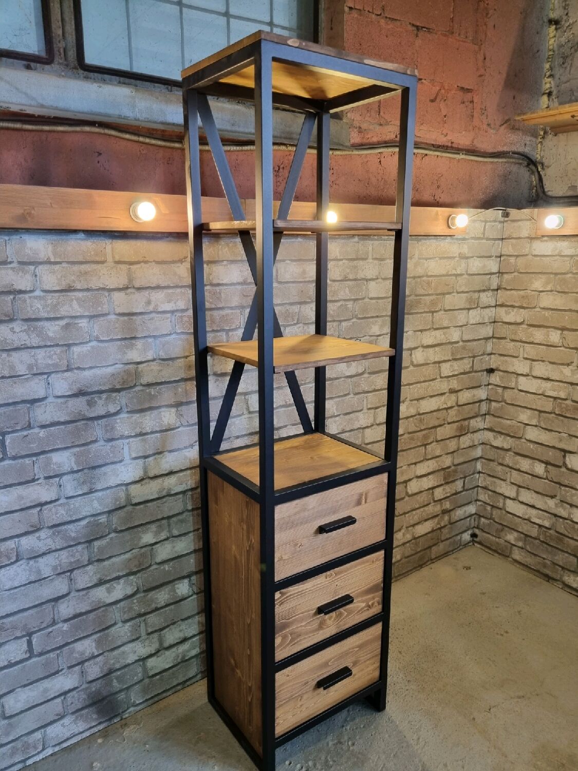 Стеллаж-пенал в стиле Лофт Л-020