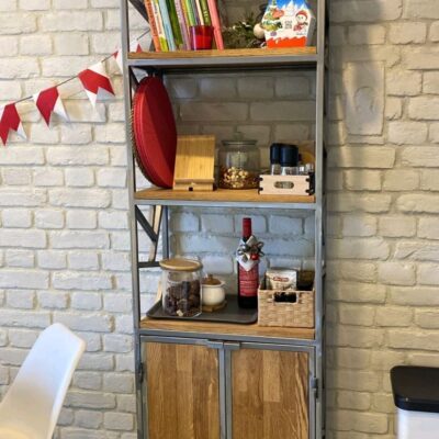 Стеллаж в стиле Лофт из массива дуба Л-040