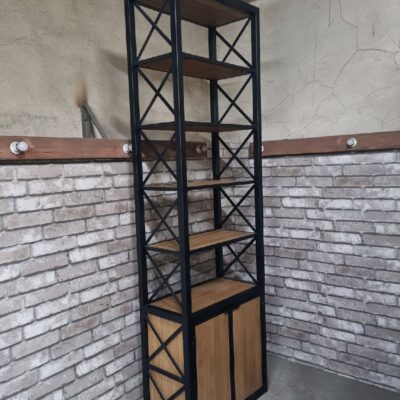 Стеллаж в стиле Лофт из массива дуба Л-046