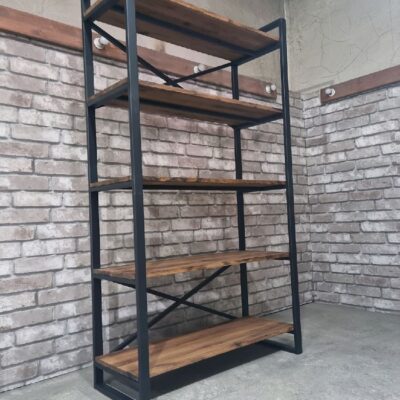 Стеллаж в стиле Лофт из массива дуба Л-049