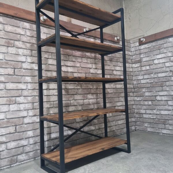 Стеллаж в стиле Лофт из массива дуба Л-049