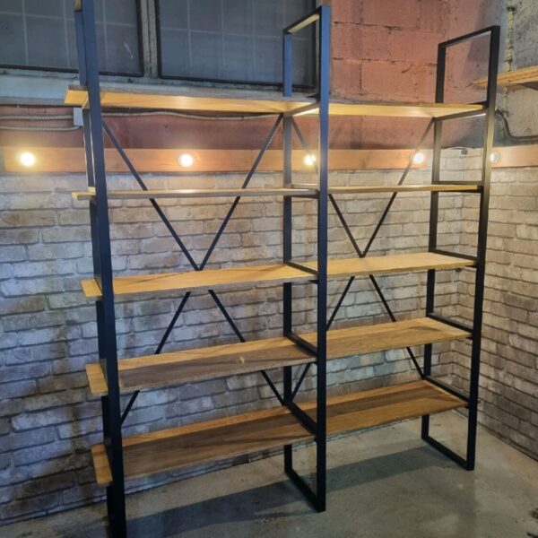 Стеллаж в стиле Лофт из массива дуба Л-052