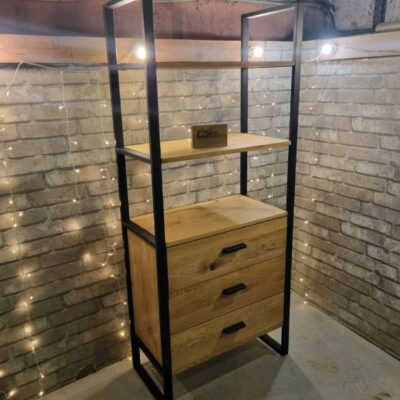 Стеллаж в стиле Лофт из массива дуба Л-063