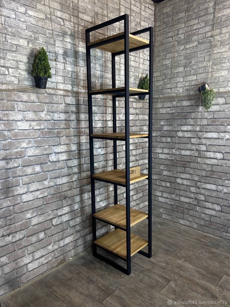 Стеллаж в стиле Лофт из массива дуба Л-099