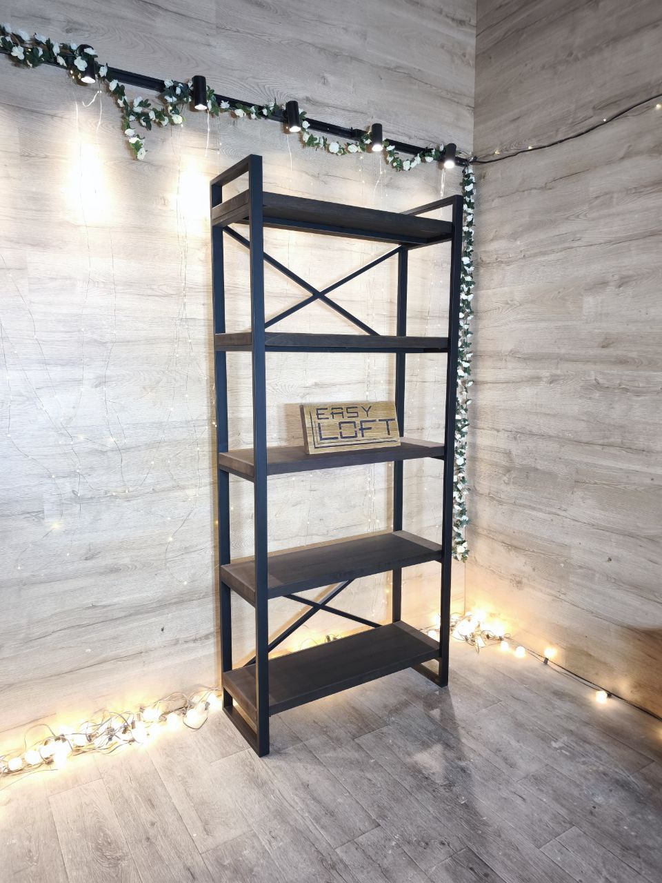 Стеллаж в стиле Лофт из массива дуба Л-160