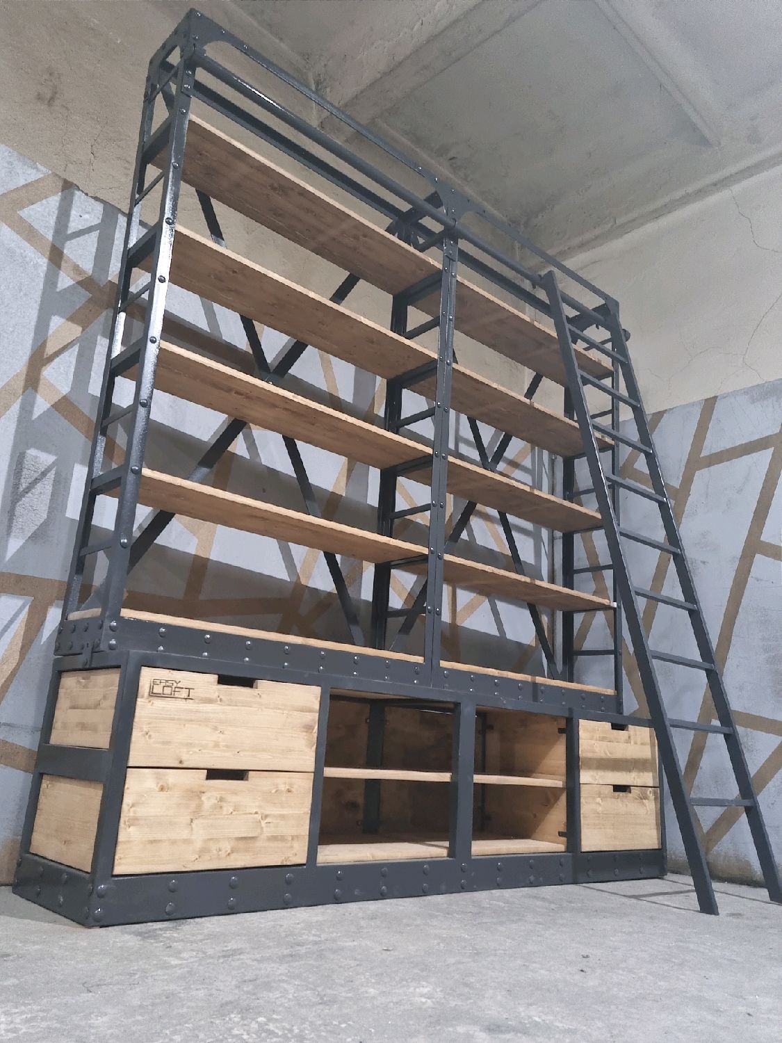 Стеллаж в стиле Лофт Л-034