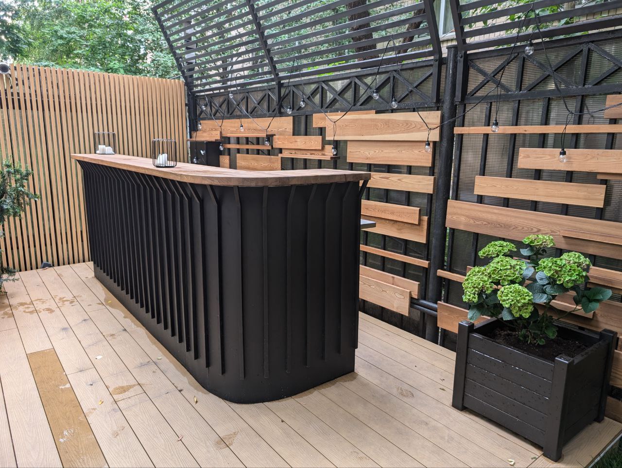 Стойка ресепшен в стиле Лофт из массива дуба Р-006