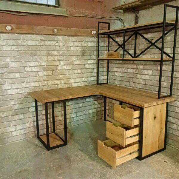 Стол компьютерный угловой в стиле Лофт С-250