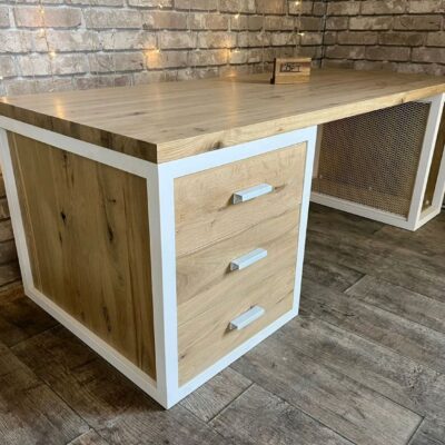 Стол компьютерный в стиле Лофт из массива дуба С-308