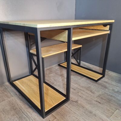 Стол компьютерный в стиле Лофт из массива дуба С-424