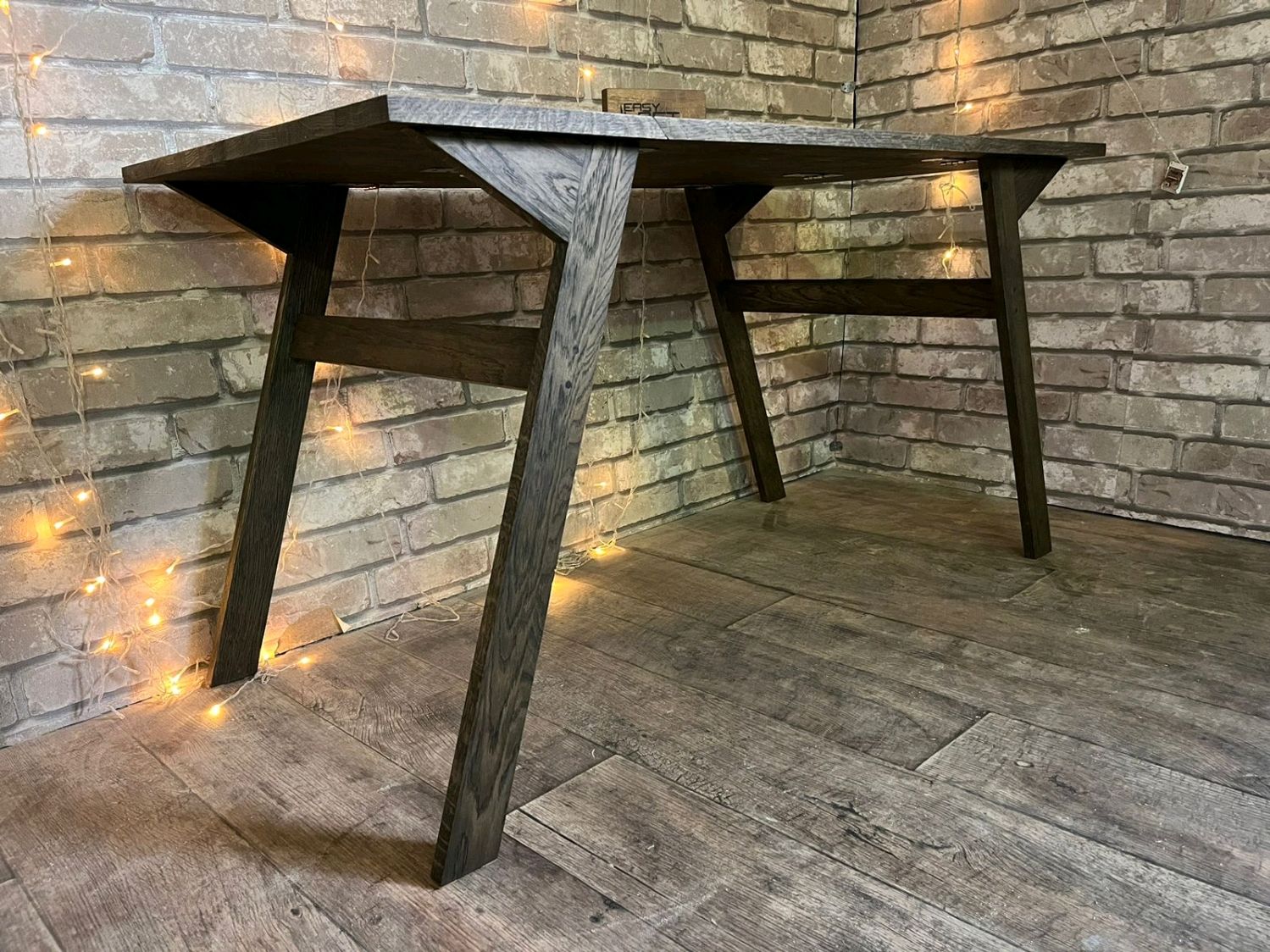 Стол обеденный в стиле Лофт из массива дуба С-325