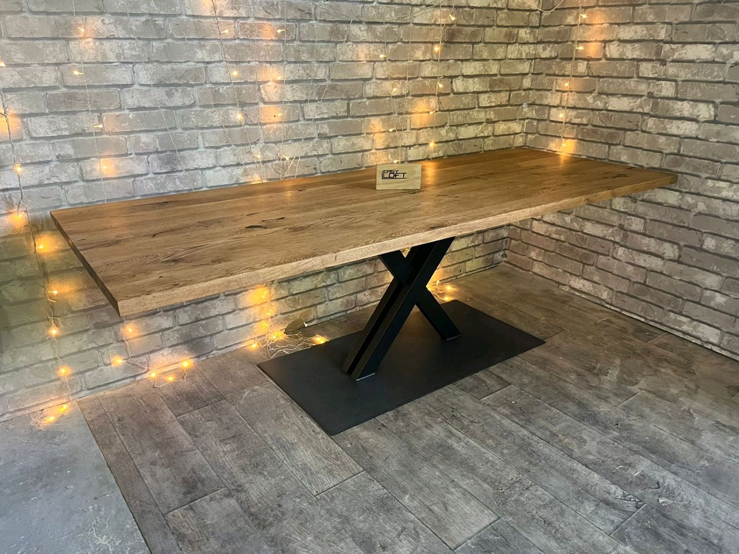 Стол обеденный в стиле Лофт из массива дуба С-332