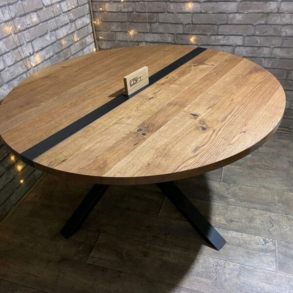 Стол обеденный в стиле Лофт из массива дуба С-339