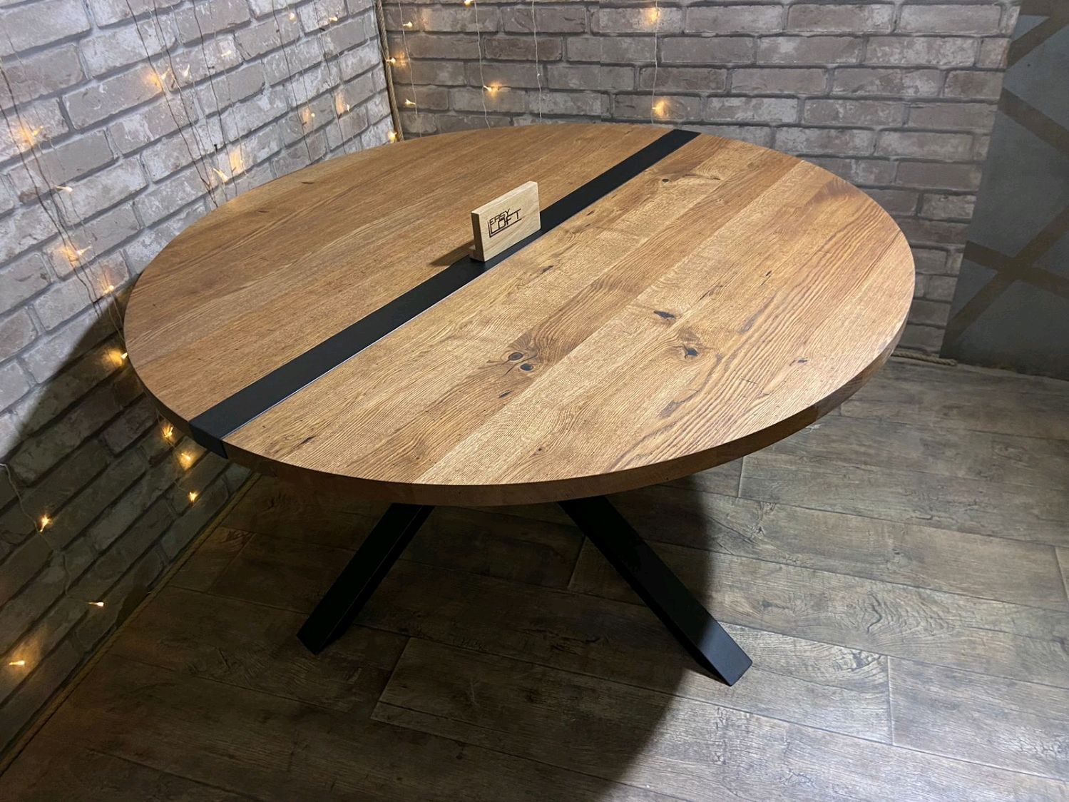 Стол обеденный в стиле Лофт из массива дуба С-339