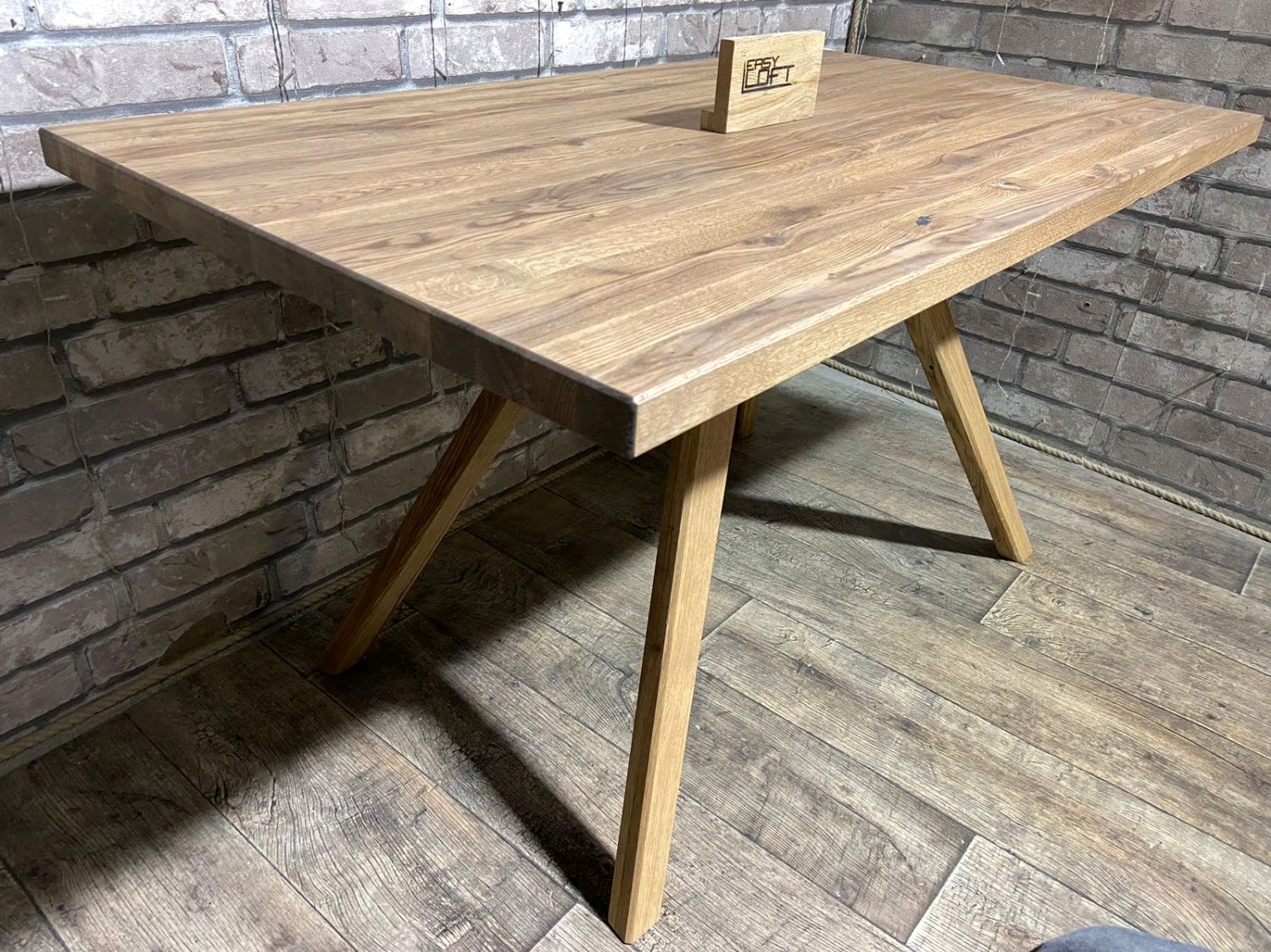 Стол обеденный в стиле Лофт из массива дуба С-369