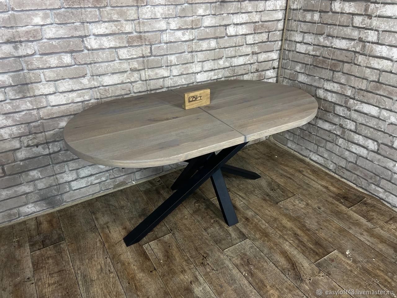 Стол обеденный в стиле Лофт из массива дуба С-399