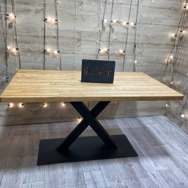 Стол обеденный в стиле Лофт из массива дуба С-448