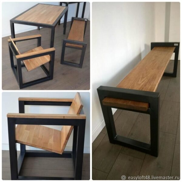 Стол обеденный в стиле Лофт С-078