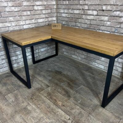 Стол письменный угловой в стиле Лофт из массива дуба С-405
