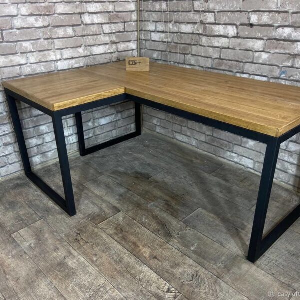 Стол письменный угловой в стиле Лофт из массива дуба С-405