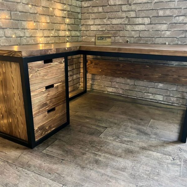 Стол письменный угловой в стиле Лофт С-319