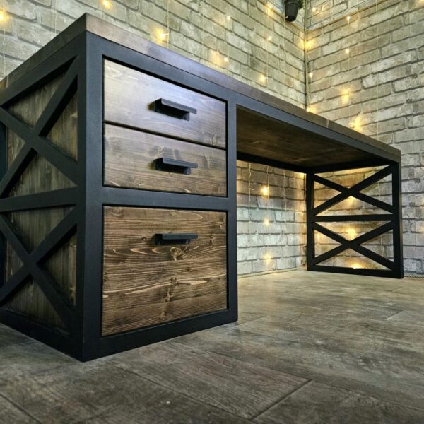 Стол письменный угловой в стиле Лофт С-359