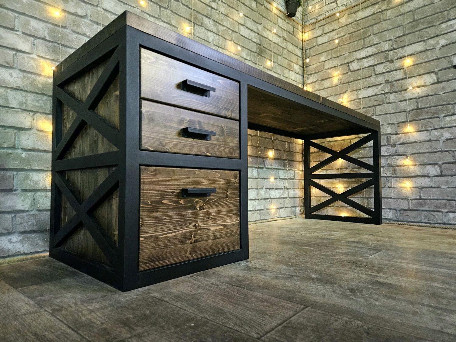 Стол письменный угловой в стиле Лофт С-359