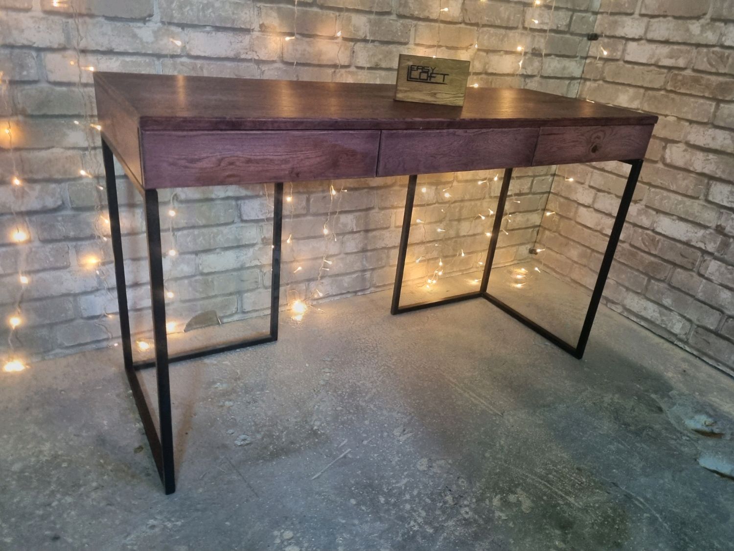 Стол письменный в стиле Лофт из массива дуба С-280