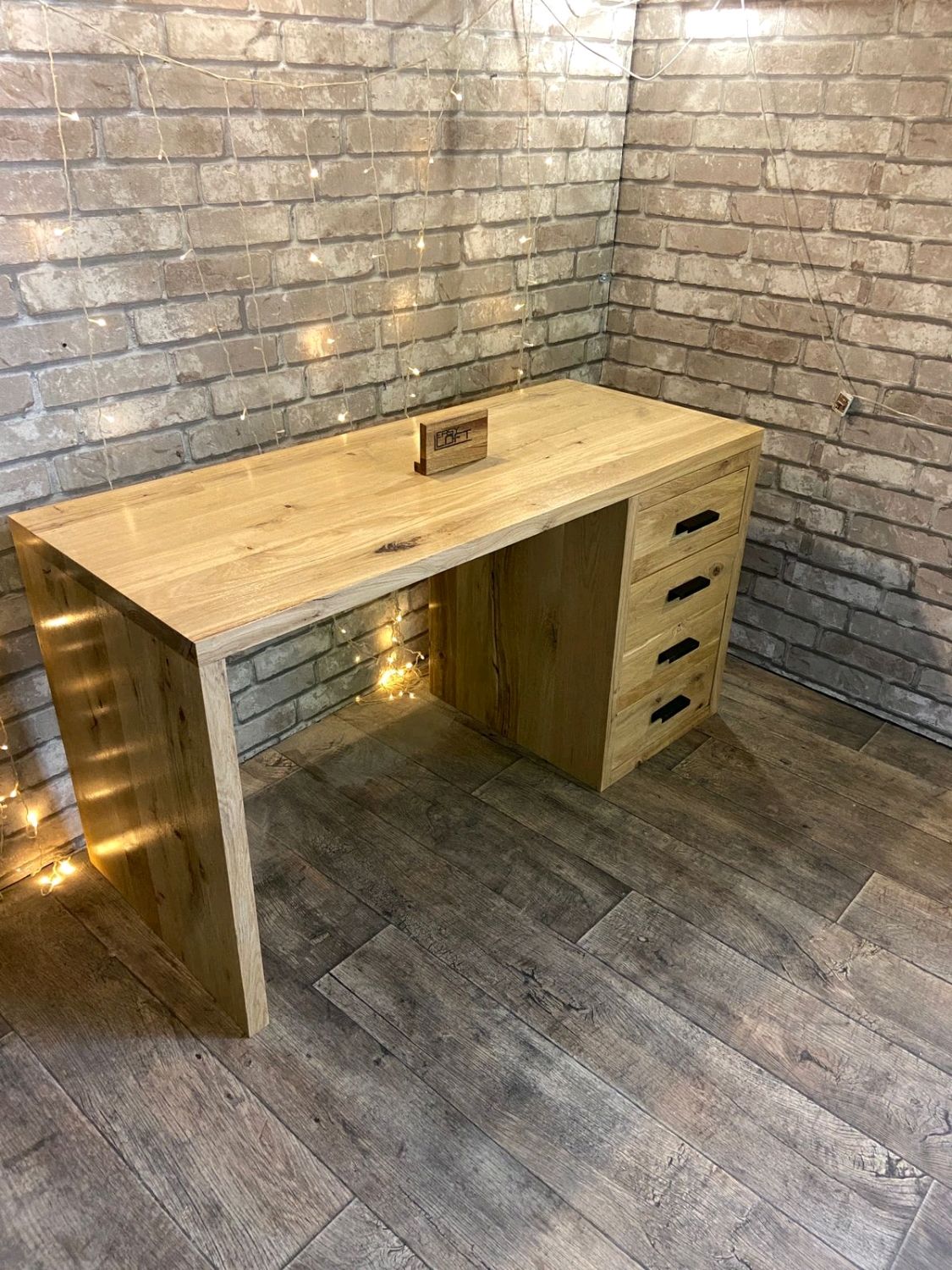 Стол письменный в стиле Лофт из массива дуба С-318