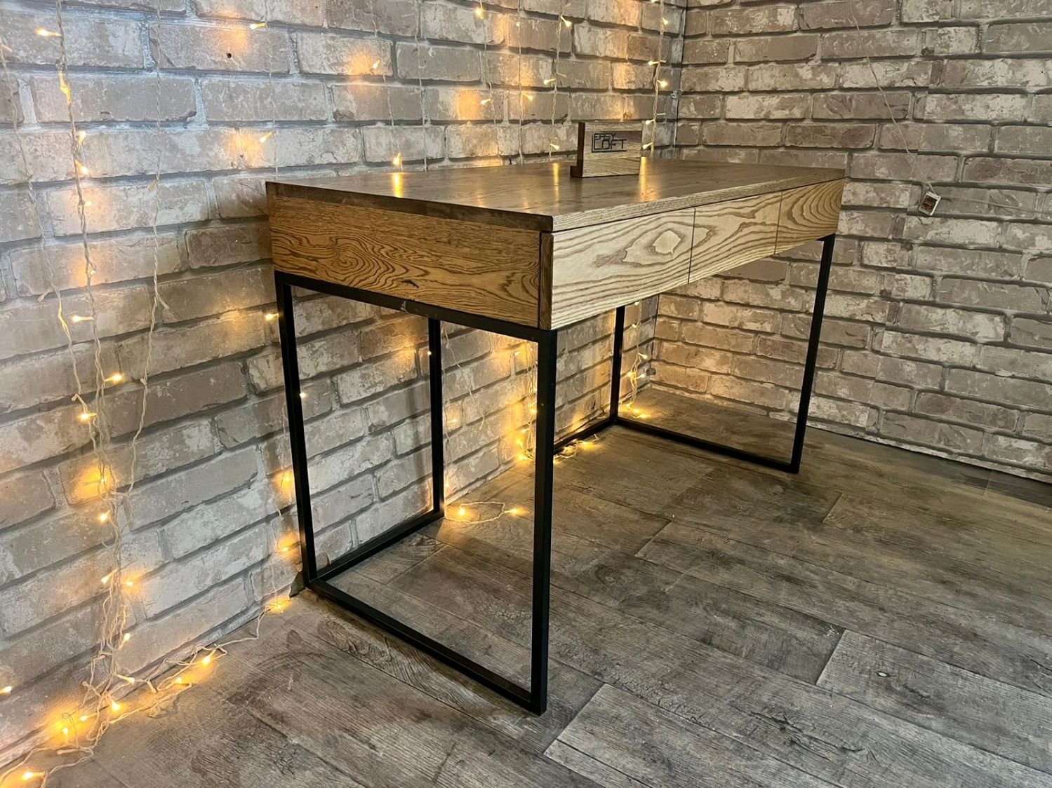 Стол письменный в стиле Лофт из массива дуба С-320