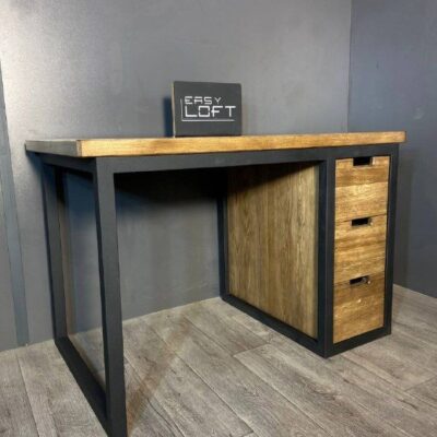 Стол письменный в стиле Лофт из массива дуба С-429