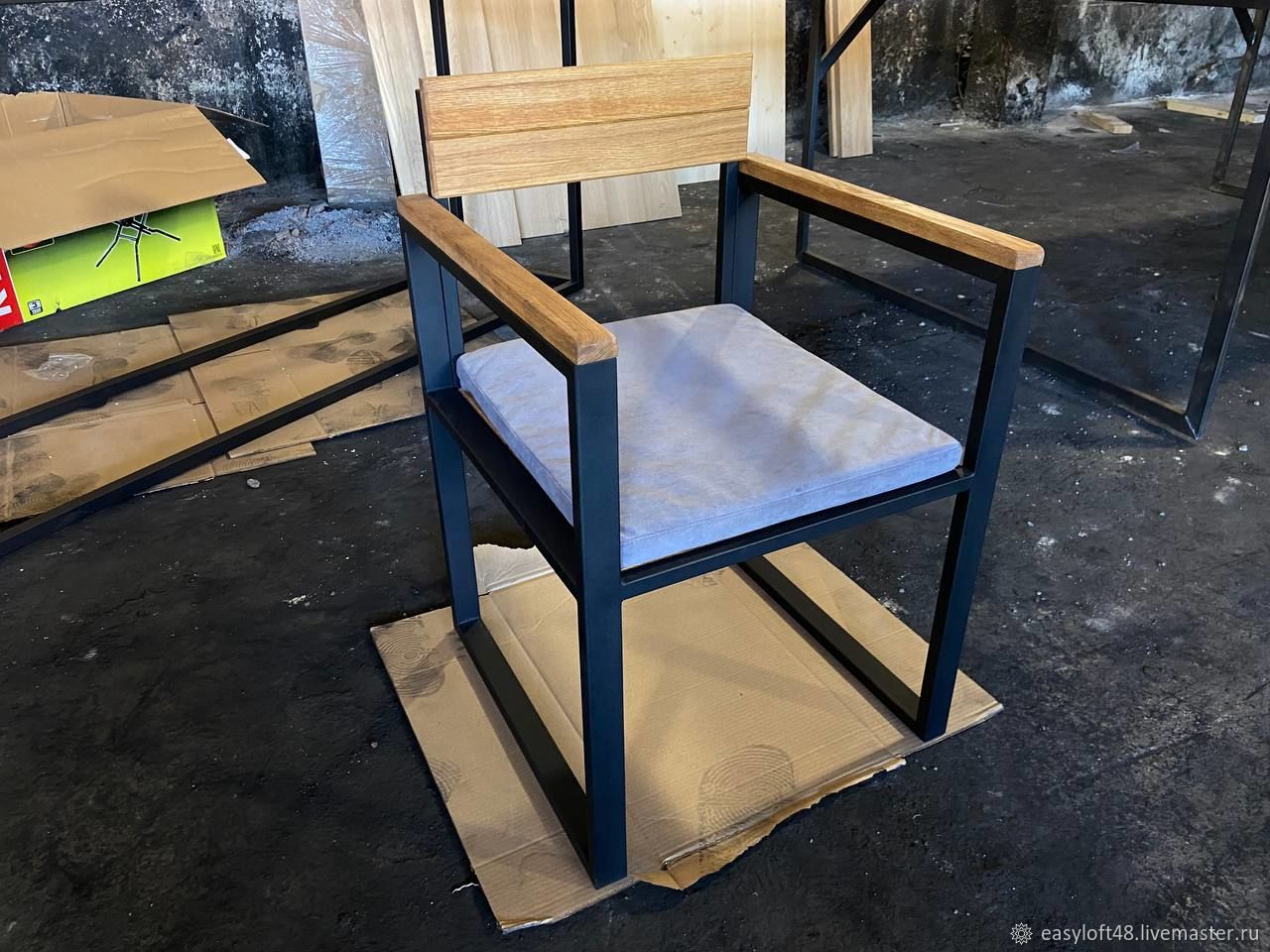 Стул в стиле Лофт из массива дуба У-007