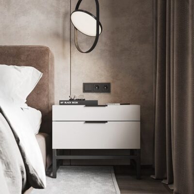 Тумба прикроватная белая на металлокаркасе №208